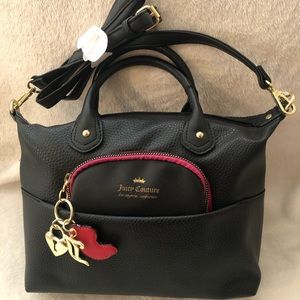 JUICY COUTURE BLACK STRAPPED SHOULDER BAG